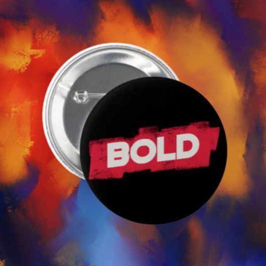 BOLD Typography Button – Red and White 缶バッジ