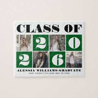 Bold typography Class of 2026 photo collage green ジグソーパズル