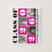 Bold typography Class of 2026 photo collage pink ジグソーパズル (縦)