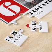 Bold typography Class of 2026 photo collage red ジグソーパズル (側面)