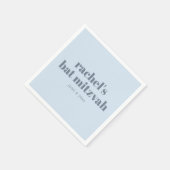 Bold Typography Cool Soft Blue Bat Mitzvah Name スタンダードカクテルナプキン (角)