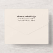 Bold Typography Cream Brown Modern Wedding オールインワン招待状 (裏面)