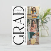 Bold Typography Multi Photo Grad Party 招待状 (スタンド正面)