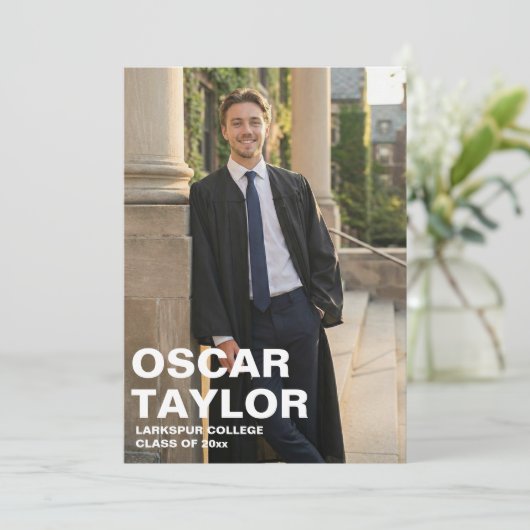 Bold Typography Overlay Full Photo Graduation 2026 案内状 (スタンド正面)