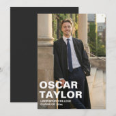 Bold Typography Overlay Full Photo Graduation 2026 案内状 (正面/裏面)