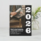 Bold Typography Photo Graduation Invite 招待状 (スタンド正面)