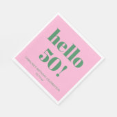 Bold Typography Pink Green Modern 50th Birthday  スタンダードランチョンナプキン (角)