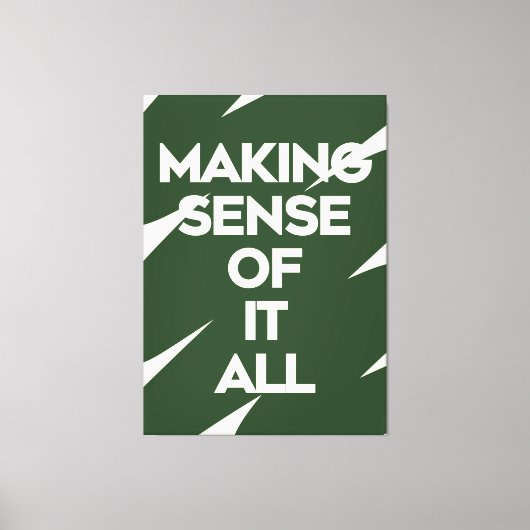 Bold Typography Poster Dark Green Quote Print キャンバスプリント (正面)