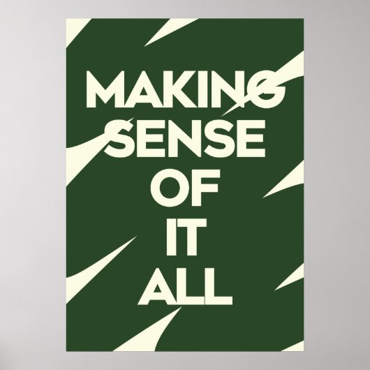 Bold Typography Poster Dark Green Quote Print ポスター (正面)