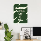 Bold Typography Poster Dark Green Quote Print ポスター (ホームオフィス)