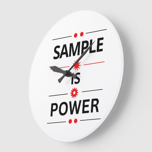 Bold Typography Quote  ラージ壁時計 (傾斜)