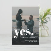 Bold Typography She Said Yes Engagement Party  招待状 (スタンド正面)