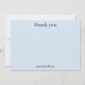 Bold Typography Soft Blue Modern Bat Mitzvah Name サンキューカード (正面)