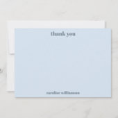 Bold Typography Soft Blue Modern Birthday Name サンキューカード (正面)