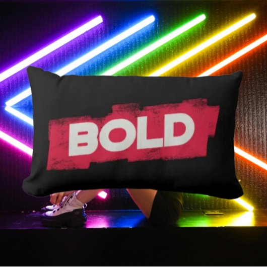 BOLD Typography Throw Pillow – Red and White ランバークッション