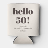 Bold Typography Warm Brown Modern 50th Birthday 缶クーラー (正面)