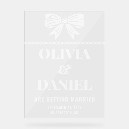 Bold Typography Wedding Entrance アクリルサイン (正面)