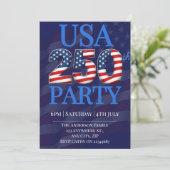 Bold USA 250th Party 4th of July 2026 Modern  招待状 (スタンド正面)