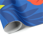 Bold Vermilion Red Florals with Elegant Leaves ラッピングペーパー (ロールコーナー)