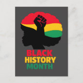 Bold Vibrant Pan African Silhouette Afro Woman ポストカード (正面)