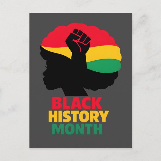 Bold Vibrant Pan African Silhouette Afro Woman  ポストカード (正面)