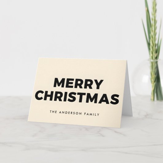 Bold Vintage Block Script Merry Christmas シーズンカード (正面)
