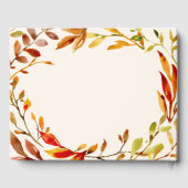 Bold Watercolor Autumn Leaves Cream Custom Wedding ゲストブック (裏面)