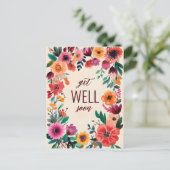 Bold Watercolor Florals お見舞いカスタム ポストカード (スタンド正面)