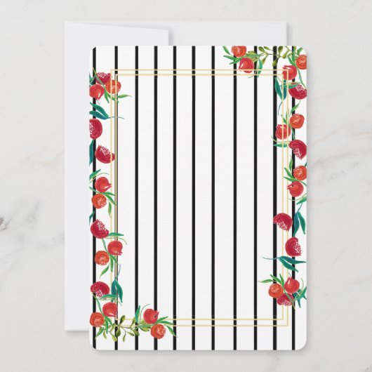 Bold Watercolor Pomegranate Wedding Invitations 招待状 (裏面)