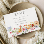 Bold Watercolor Wildflowers Wedding 出欠カード<br><div class="desc">Bold Watercolor Wildflowers Wedding RSVP Card</div>