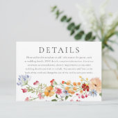 Bold Watercolor Wildflowers Wedding Details エンクロージャーカード (スタンド正面)