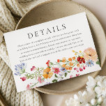 Bold Watercolor Wildflowers Wedding Details エンクロージャーカード<br><div class="desc">Bold Watercolor Wildflowers Wedding Details Enclosure Card

See matching collection below</div>