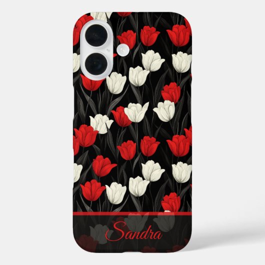 Bold Wedding Gift Tulip Flower Name Case-Mate iPhoneケース (裏面)