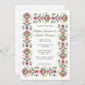 Bold Whimsical Floral Wedding 招待状 (正面/裏面)