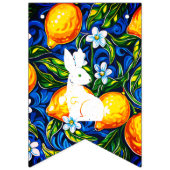 Bold White Bunny and Citrus Easter Bunting Banner バンティングフラッグ (第2の旗)
