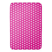 Bold White Polka Dots on Hot Pink バスマット (正面縦)