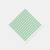 Bold White Polka Dots on Sage Green  スタンダードカクテルナプキン (角)