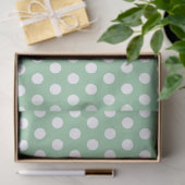 Bold White Polka Dots on Sage Green  薄葉紙 (ギフト)
