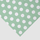 Bold White Polka Dots on Sage Green  薄葉紙 (詳細)