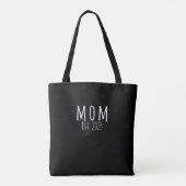 Bold White Script Black Established Mom トートバッグ (裏面)