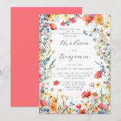 Bold Wildflower Couple's Shower 招待状 (正面/裏面)