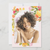 Bold Wildflower Floral Watercolor Photo Graduation 招待状 (裏面)
