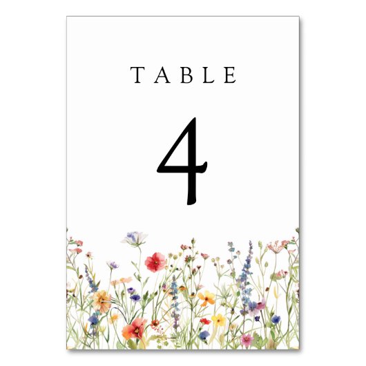 Bold Wildflower Wedding Table Number テーブルナンバー (正面)