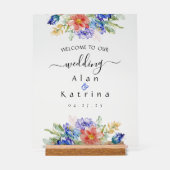 Bold Wildflower Wedding Welcome Acrylic Sign アクリルサイン (正面)