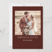 Bold Wine & Blush Watercolor Floral Photo セーブザデート (裏面)