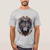 Bold Wolf Spirit - Fierce Geometric Wolf Art Tシャツ (正面)