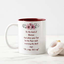 Bold Woman Mug "Oh Crap She Is Up" ツートーンマグカップ