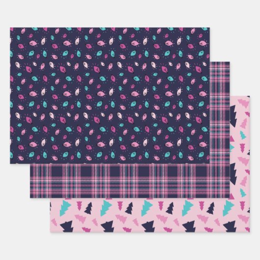 Bold Wrapping Paper Set of 3 Sheets ラッピングペーパーシート (セット)