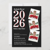 Bold Year 2026 Photo Grid Graduation Invitation 招待状 (正面)