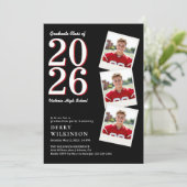 Bold Year 2026 Photo Grid Graduation Invitation 招待状 (スタンド正面)